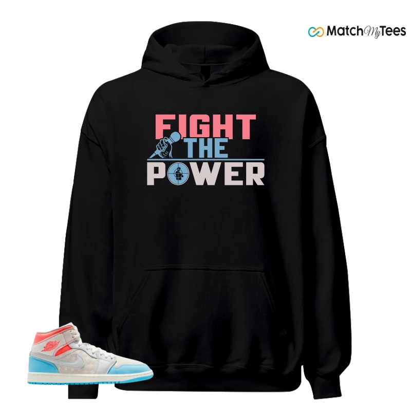 NIKE AIR JORDAN 1 MID SAIL HOT LAVA BLUE CHILL SNEAKER Matching Tees hoodie