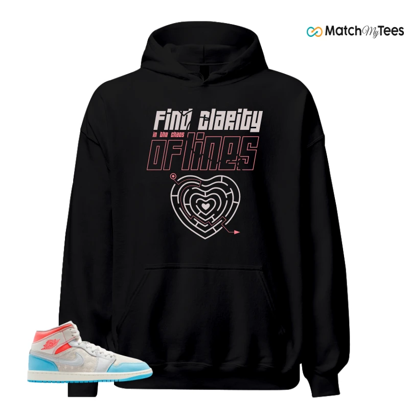NIKE AIR JORDAN 1 MID SAIL HOT LAVA BLUE CHILL SNEAKER Matching Tees hoodie
