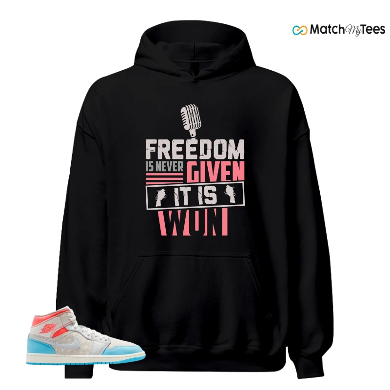 NIKE AIR JORDAN 1 MID SAIL HOT LAVA BLUE CHILL SNEAKER Matching Tees hoodie