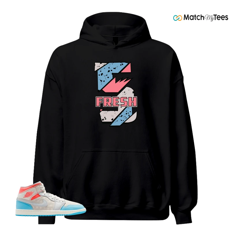 NIKE AIR JORDAN 1 MID SAIL HOT LAVA BLUE CHILL SNEAKER Matching Tees hoodie