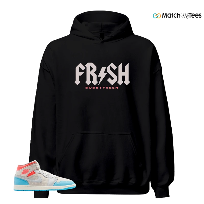 NIKE AIR JORDAN 1 MID SAIL HOT LAVA BLUE CHILL SNEAKER Matching Tees hoodie