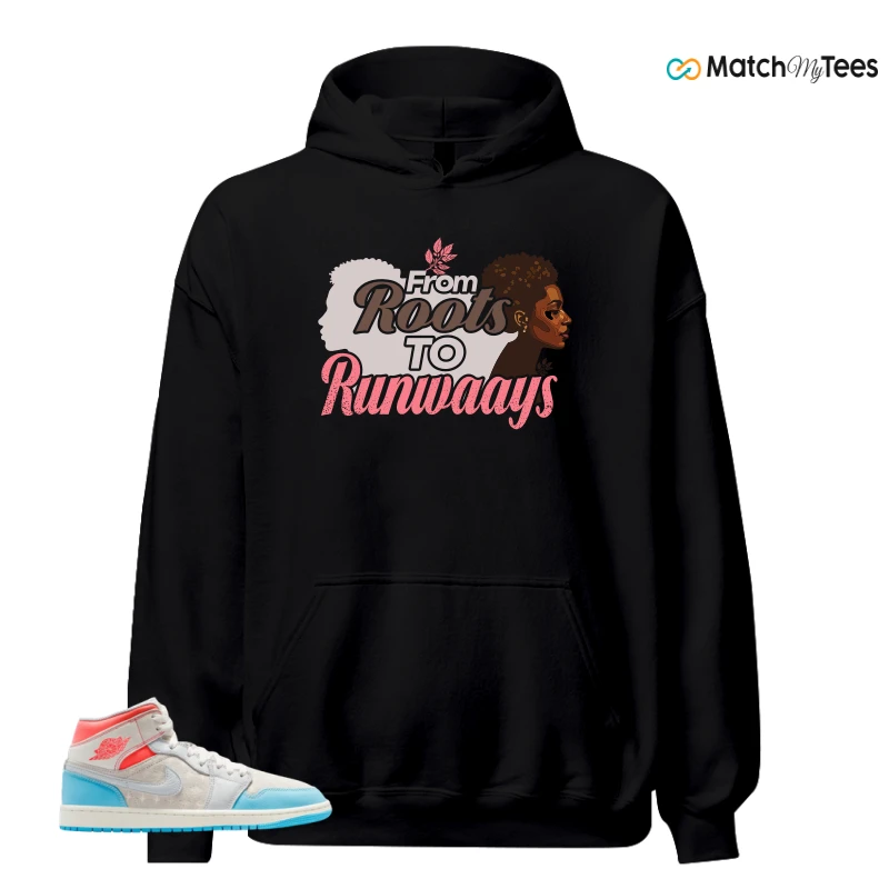NIKE AIR JORDAN 1 MID SAIL HOT LAVA BLUE CHILL SNEAKER Matching Tees hoodie