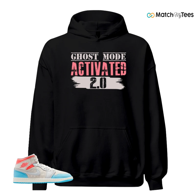 NIKE AIR JORDAN 1 MID SAIL HOT LAVA BLUE CHILL SNEAKER Matching Tees hoodie