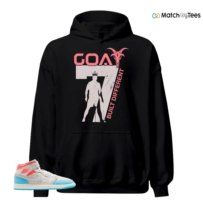 NIKE AIR JORDAN 1 MID SAIL HOT LAVA BLUE CHILL SNEAKER Matching Tees hoodie
