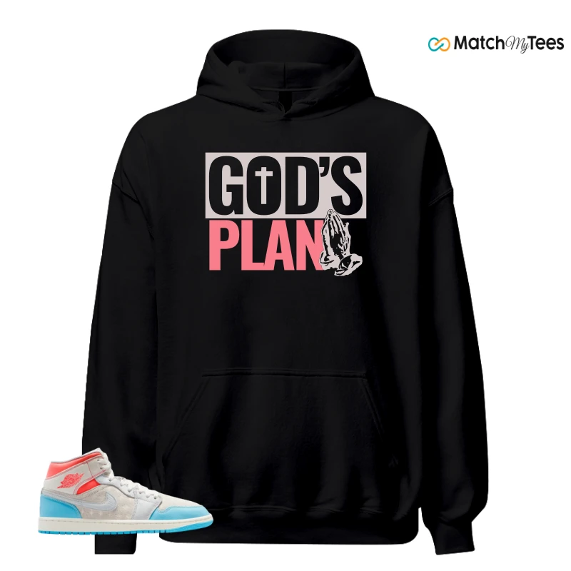 NIKE AIR JORDAN 1 MID SAIL HOT LAVA BLUE CHILL SNEAKER Matching Tees hoodie