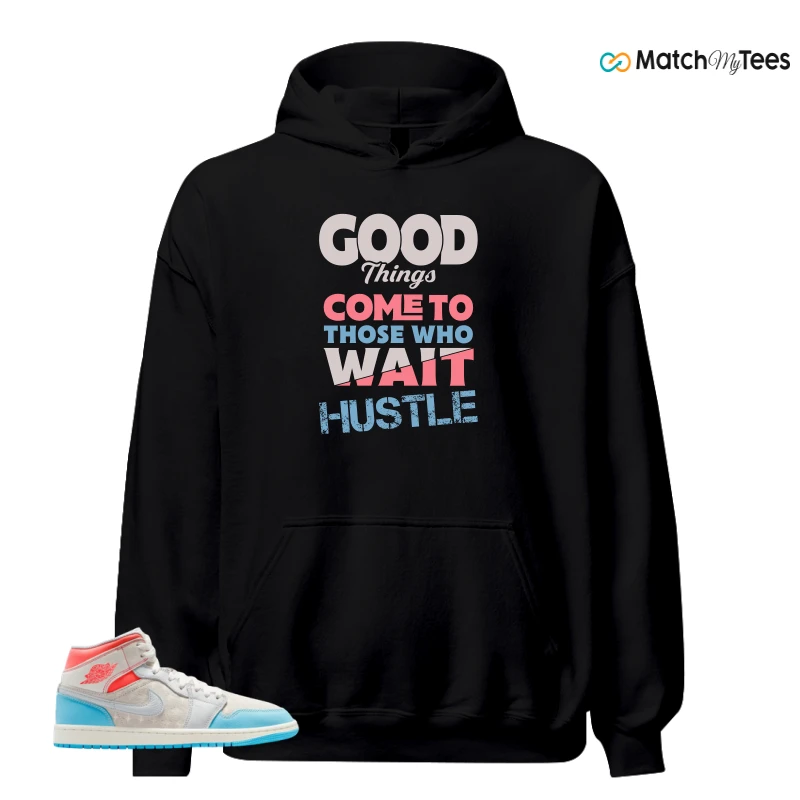 NIKE AIR JORDAN 1 MID SAIL HOT LAVA BLUE CHILL SNEAKER Matching Tees hoodie