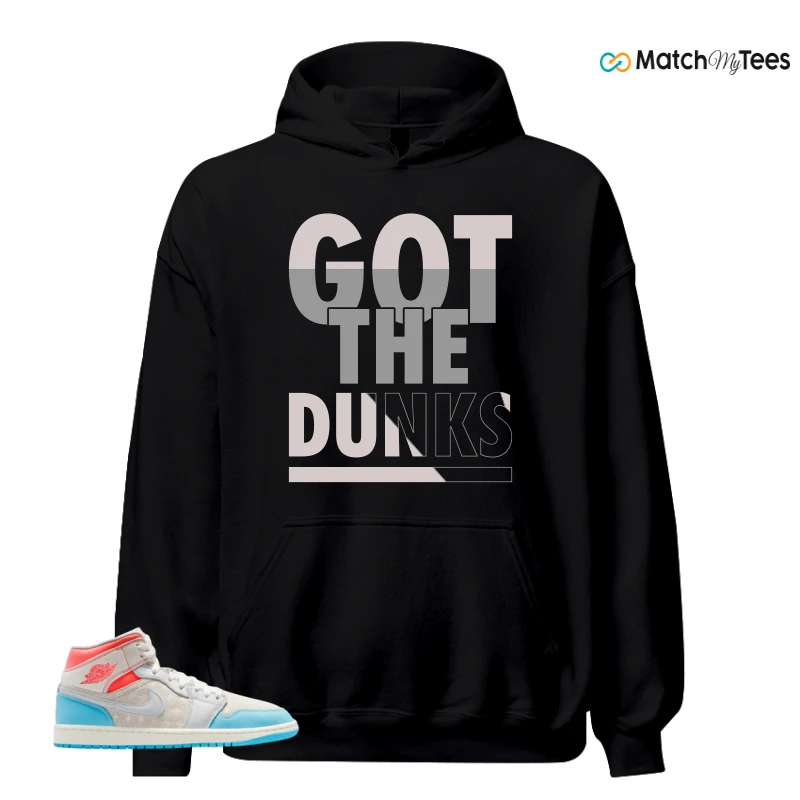 NIKE AIR JORDAN 1 MID SAIL HOT LAVA BLUE CHILL SNEAKER Matching Tees hoodie