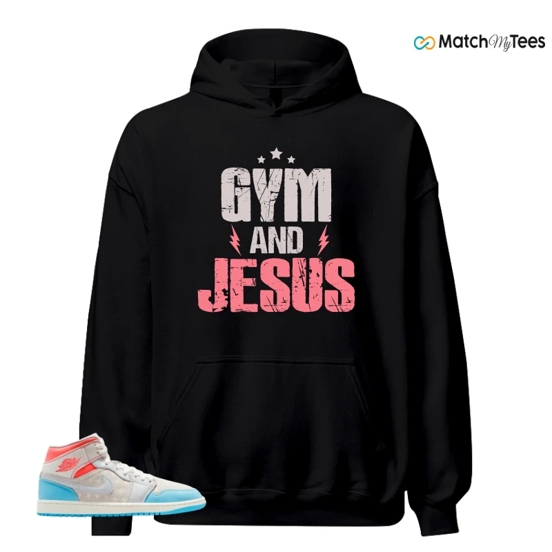 NIKE AIR JORDAN 1 MID SAIL HOT LAVA BLUE CHILL SNEAKER Matching Tees hoodie