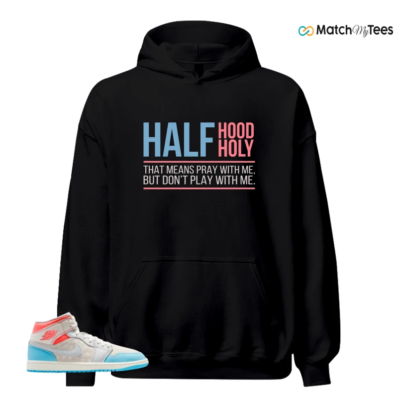 NIKE AIR JORDAN 1 MID SAIL HOT LAVA BLUE CHILL SNEAKER Matching Tees hoodie