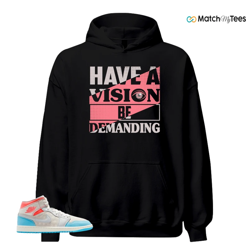 NIKE AIR JORDAN 1 MID SAIL HOT LAVA BLUE CHILL SNEAKER Matching Tees hoodie