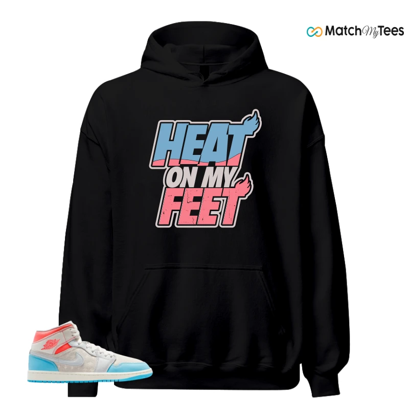 NIKE AIR JORDAN 1 MID SAIL HOT LAVA BLUE CHILL SNEAKER Matching Tees hoodie
