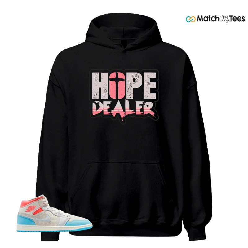 NIKE AIR JORDAN 1 MID SAIL HOT LAVA BLUE CHILL SNEAKER Matching Tees hoodie