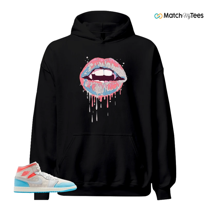 NIKE AIR JORDAN 1 MID SAIL HOT LAVA BLUE CHILL SNEAKER Matching Tees hoodie