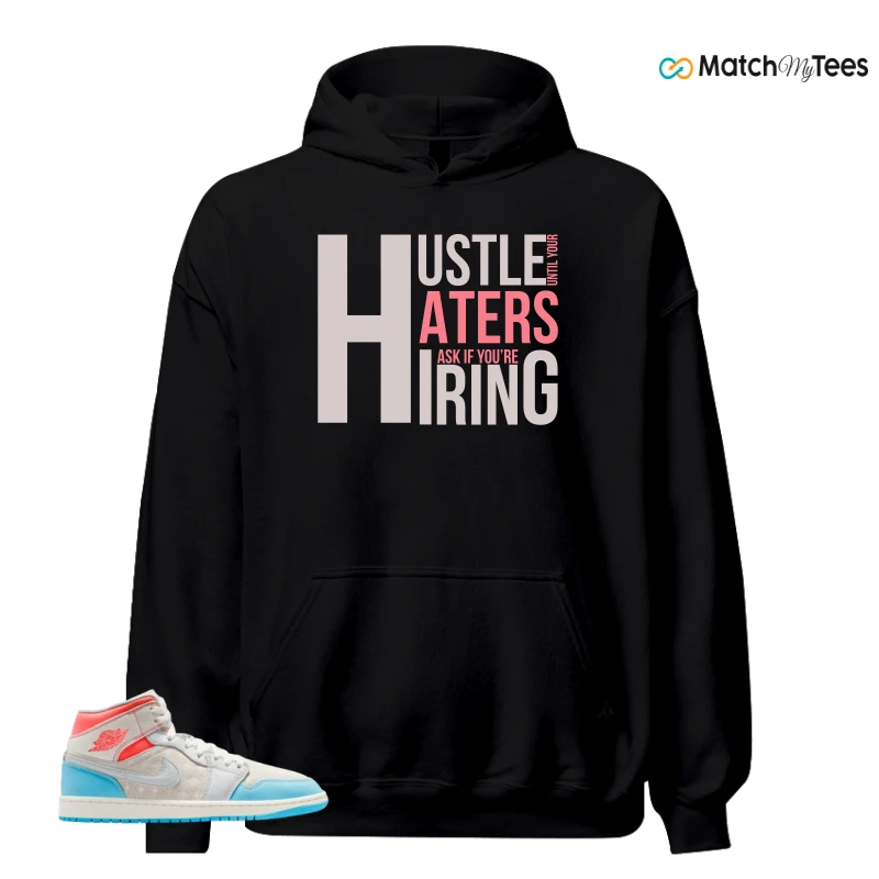 NIKE AIR JORDAN 1 MID SAIL HOT LAVA BLUE CHILL SNEAKER Matching Tees hoodie