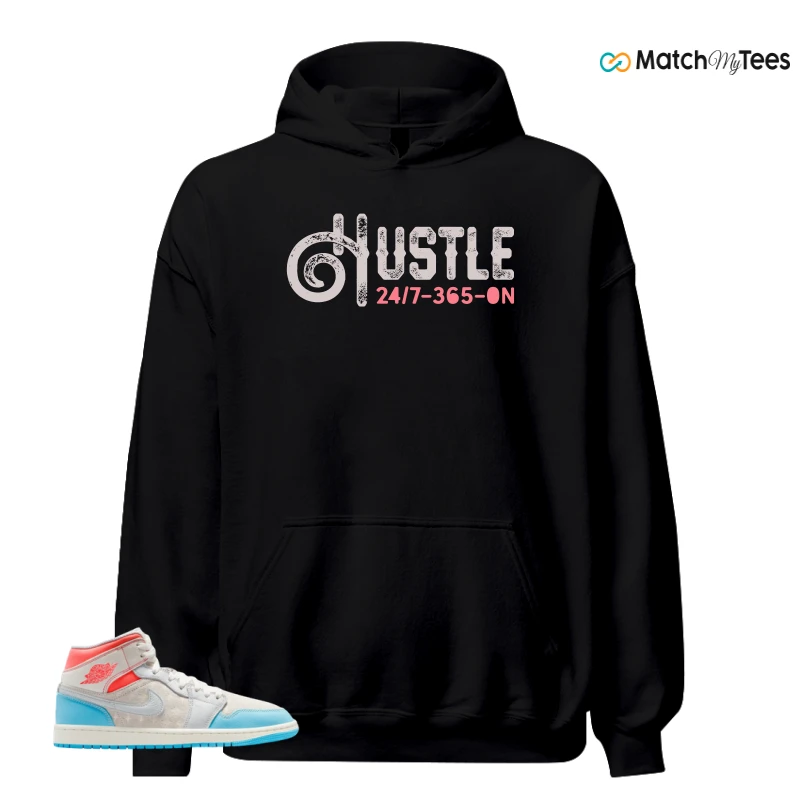 NIKE AIR JORDAN 1 MID SAIL HOT LAVA BLUE CHILL SNEAKER Matching Tees hoodie