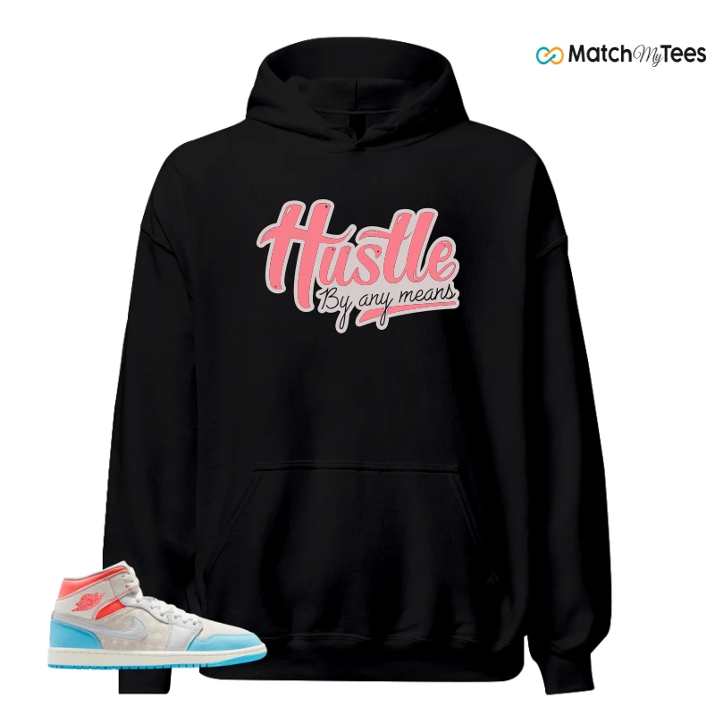 NIKE AIR JORDAN 1 MID SAIL HOT LAVA BLUE CHILL SNEAKER Matching Tees hoodie