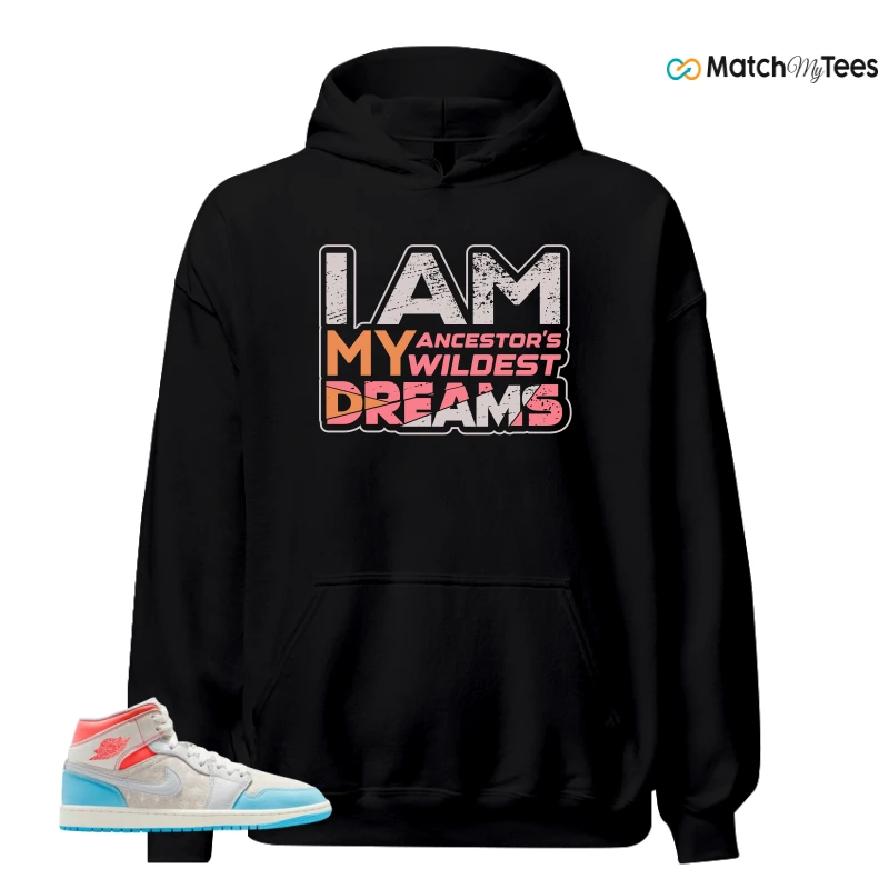 NIKE AIR JORDAN 1 MID SAIL HOT LAVA BLUE CHILL SNEAKER Matching Tees hoodie