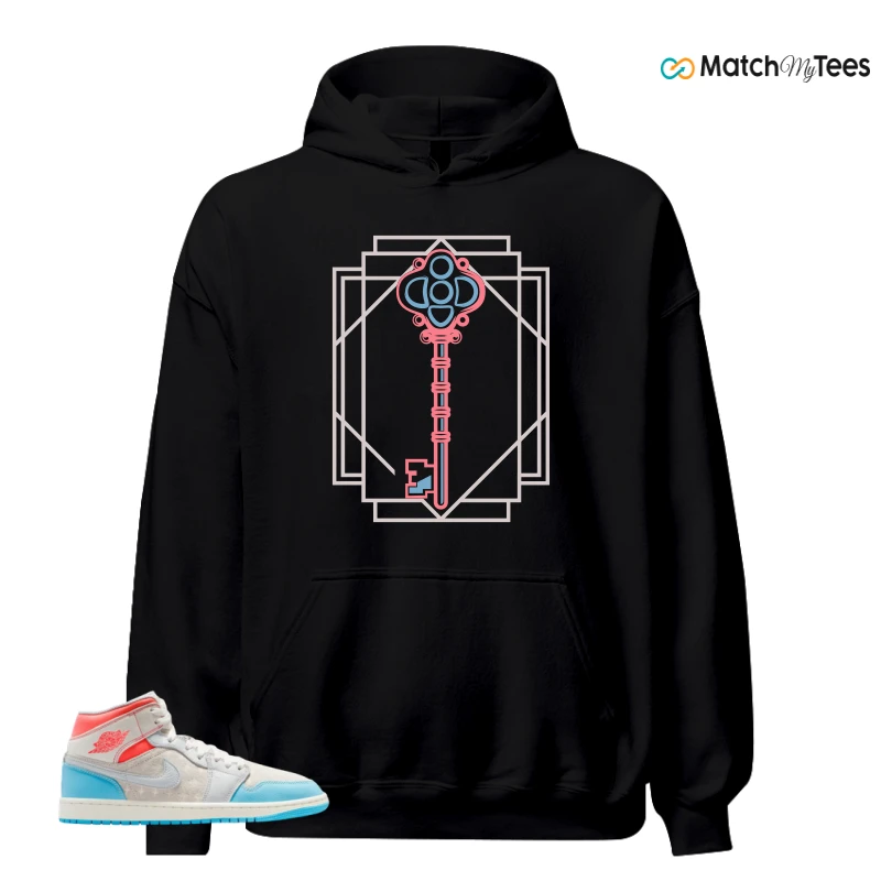 NIKE AIR JORDAN 1 MID SAIL HOT LAVA BLUE CHILL SNEAKER Matching Tees hoodie