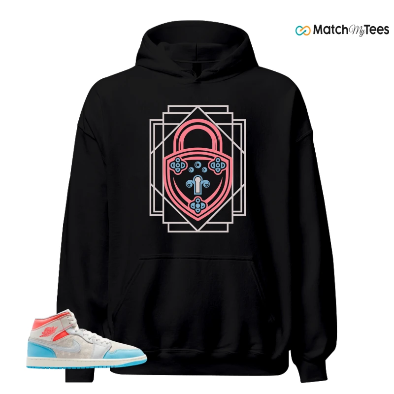 NIKE AIR JORDAN 1 MID SAIL HOT LAVA BLUE CHILL SNEAKER Matching Tees hoodie