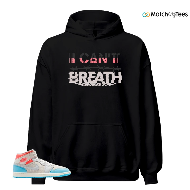 NIKE AIR JORDAN 1 MID SAIL HOT LAVA BLUE CHILL SNEAKER Matching Tees hoodie