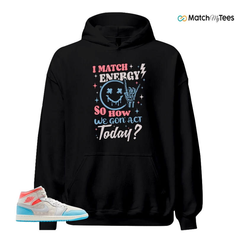 NIKE AIR JORDAN 1 MID SAIL HOT LAVA BLUE CHILL SNEAKER Matching Tees hoodie