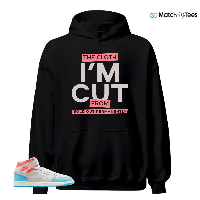 NIKE AIR JORDAN 1 MID SAIL HOT LAVA BLUE CHILL SNEAKER Matching Tees hoodie