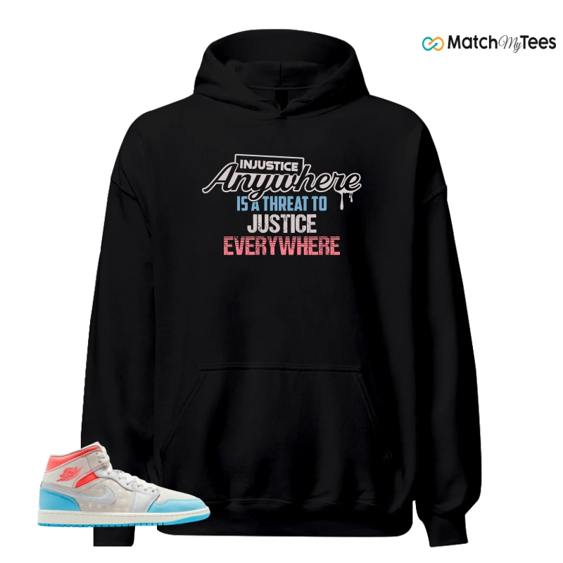 NIKE AIR JORDAN 1 MID SAIL HOT LAVA BLUE CHILL SNEAKER Matching Tees hoodie