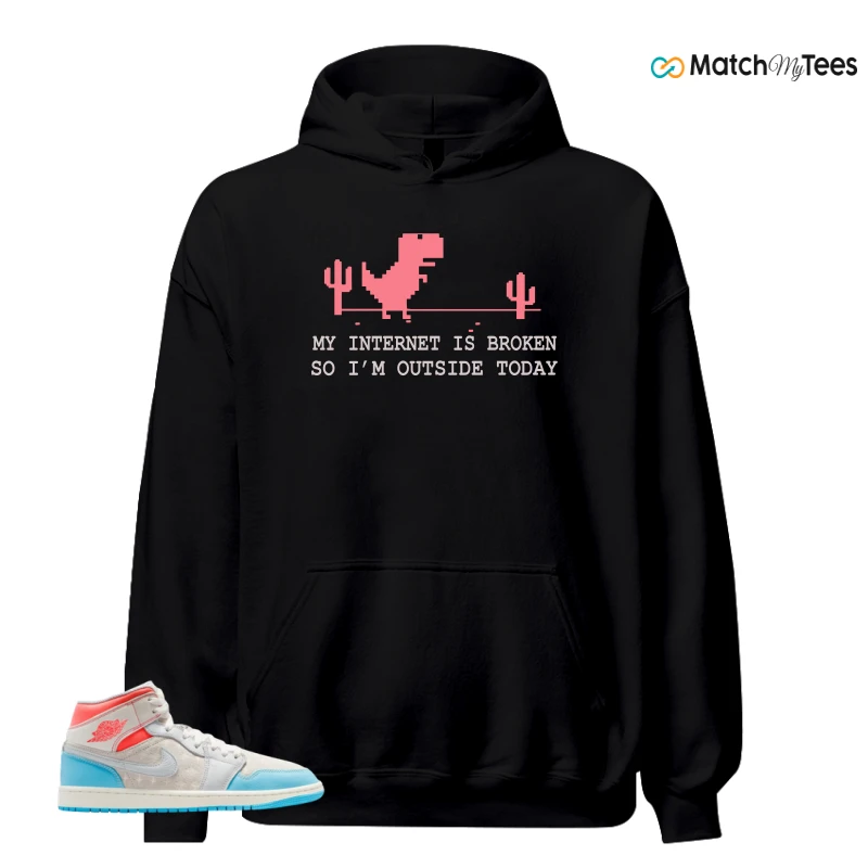 NIKE AIR JORDAN 1 MID SAIL HOT LAVA BLUE CHILL SNEAKER Matching Tees hoodie