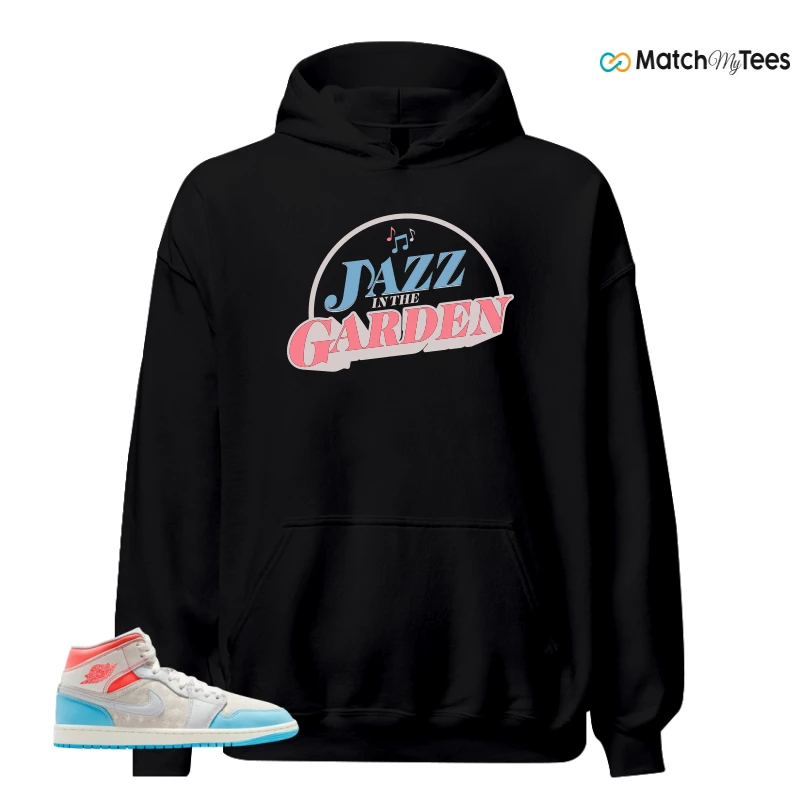 NIKE AIR JORDAN 1 MID SAIL HOT LAVA BLUE CHILL SNEAKER Matching Tees hoodie