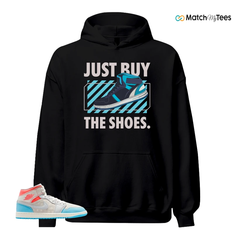 NIKE AIR JORDAN 1 MID SAIL HOT LAVA BLUE CHILL SNEAKER Matching Tees hoodie