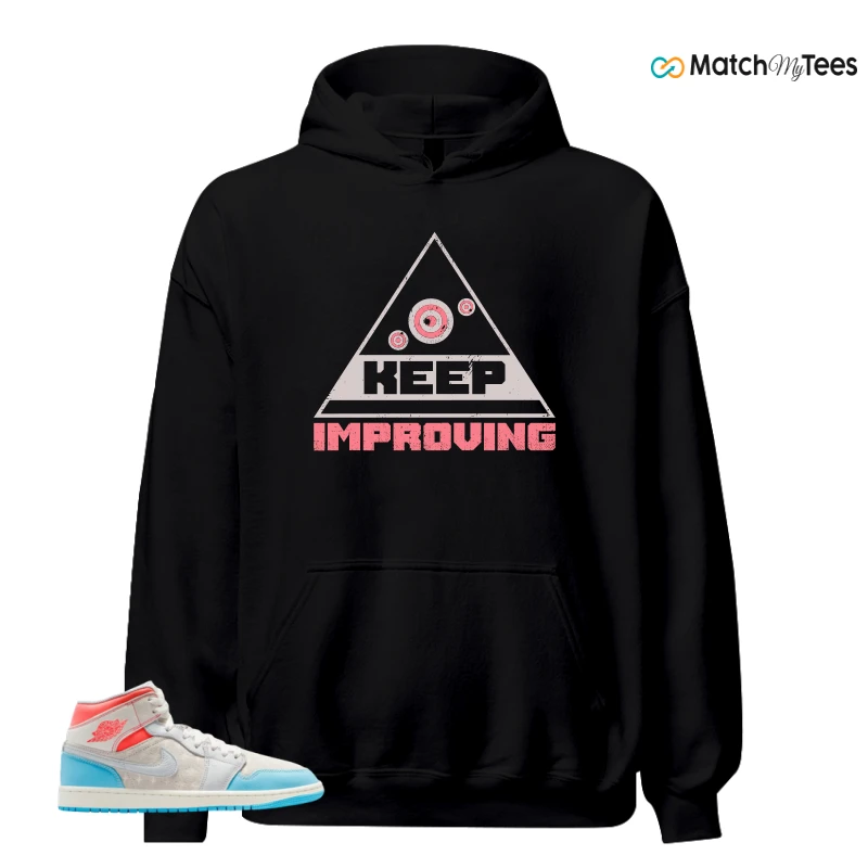 NIKE AIR JORDAN 1 MID SAIL HOT LAVA BLUE CHILL SNEAKER Matching Tees hoodie