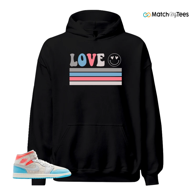 NIKE AIR JORDAN 1 MID SAIL HOT LAVA BLUE CHILL SNEAKER Matching Tees hoodie