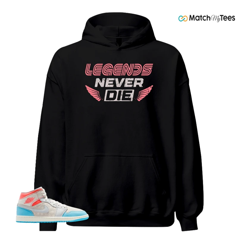 NIKE AIR JORDAN 1 MID SAIL HOT LAVA BLUE CHILL SNEAKER Matching Tees hoodie