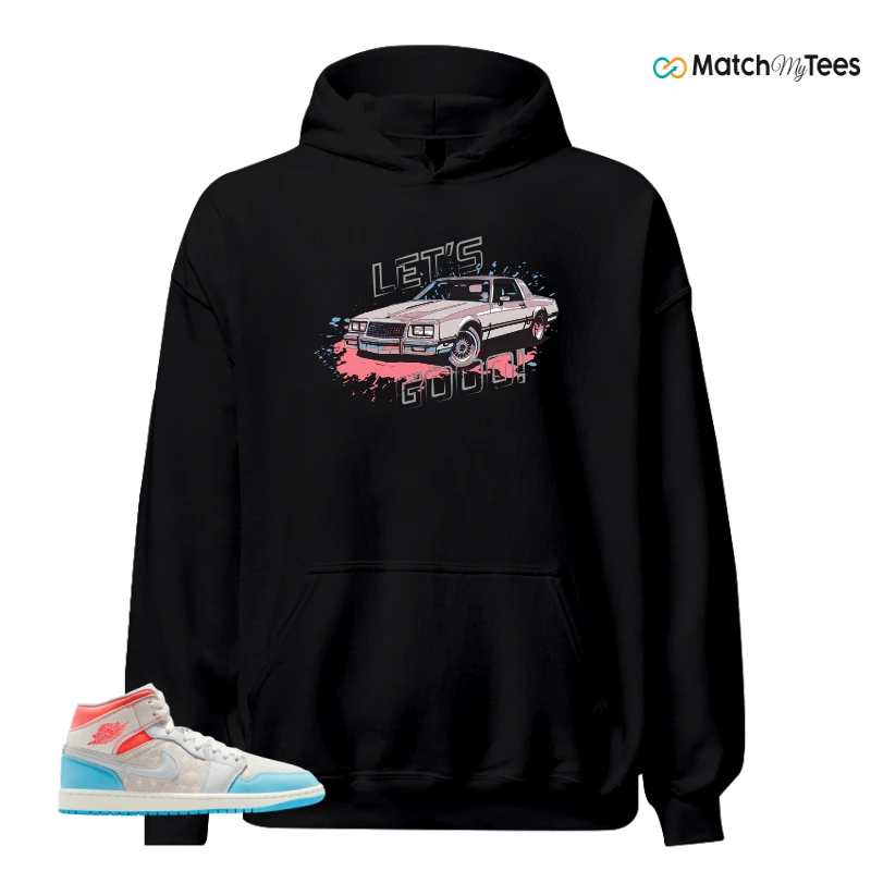 NIKE AIR JORDAN 1 MID SAIL HOT LAVA BLUE CHILL SNEAKER Matching Tees hoodie