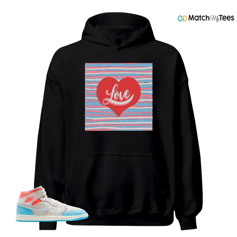 NIKE AIR JORDAN 1 MID SAIL HOT LAVA BLUE CHILL SNEAKER Matching Tees hoodie