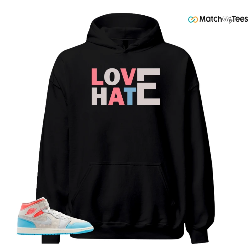 NIKE AIR JORDAN 1 MID SAIL HOT LAVA BLUE CHILL SNEAKER Matching Tees hoodie