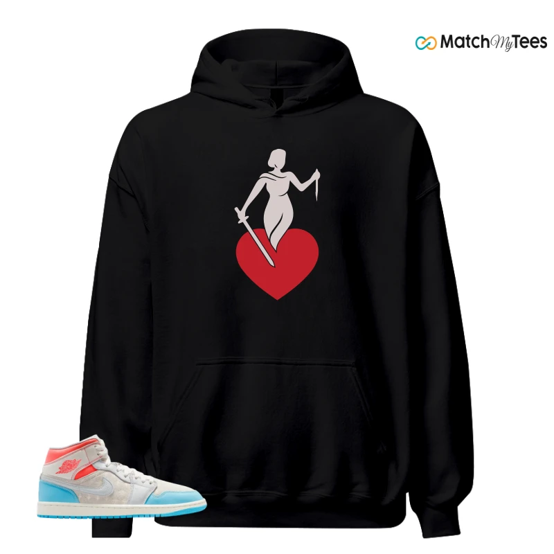 NIKE AIR JORDAN 1 MID SAIL HOT LAVA BLUE CHILL SNEAKER Matching Tees hoodie