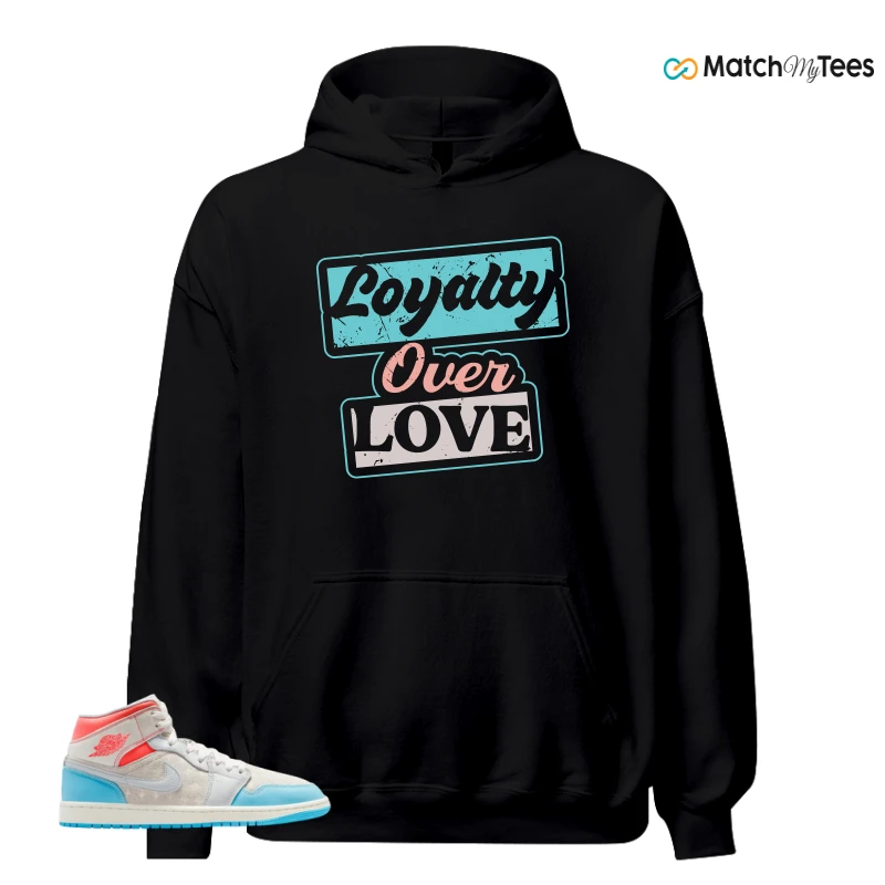 NIKE AIR JORDAN 1 MID SAIL HOT LAVA BLUE CHILL SNEAKER Matching Tees hoodie