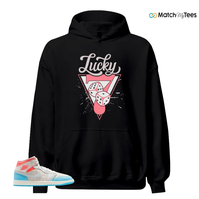 NIKE AIR JORDAN 1 MID SAIL HOT LAVA BLUE CHILL SNEAKER Matching Tees hoodie