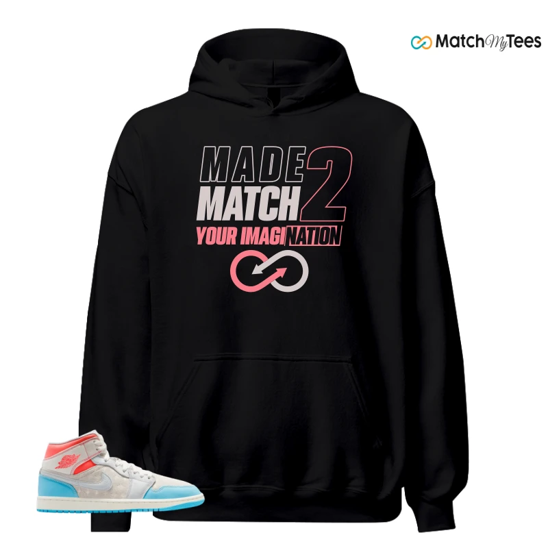 NIKE AIR JORDAN 1 MID SAIL HOT LAVA BLUE CHILL SNEAKER Matching Tees hoodie