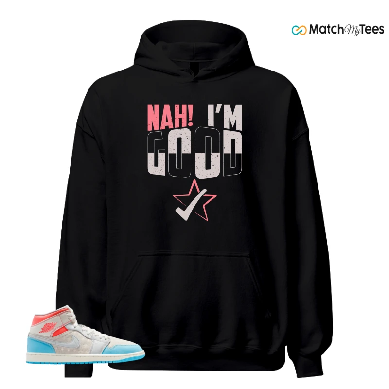 NIKE AIR JORDAN 1 MID SAIL HOT LAVA BLUE CHILL SNEAKER Matching Tees hoodie