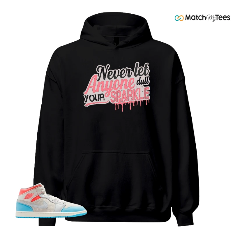 NIKE AIR JORDAN 1 MID SAIL HOT LAVA BLUE CHILL SNEAKER Matching Tees hoodie