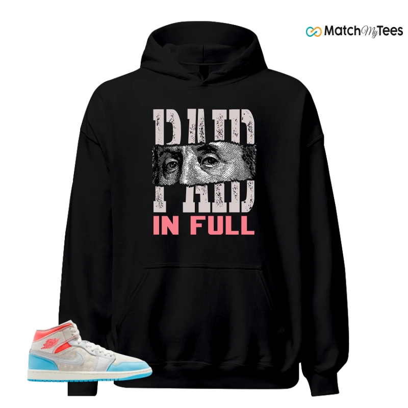 NIKE AIR JORDAN 1 MID SAIL HOT LAVA BLUE CHILL SNEAKER Matching Tees hoodie