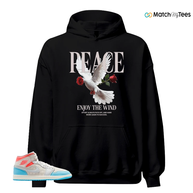 NIKE AIR JORDAN 1 MID SAIL HOT LAVA BLUE CHILL SNEAKER Matching Tees hoodie