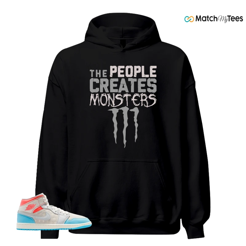 NIKE AIR JORDAN 1 MID SAIL HOT LAVA BLUE CHILL SNEAKER Matching Tees hoodie