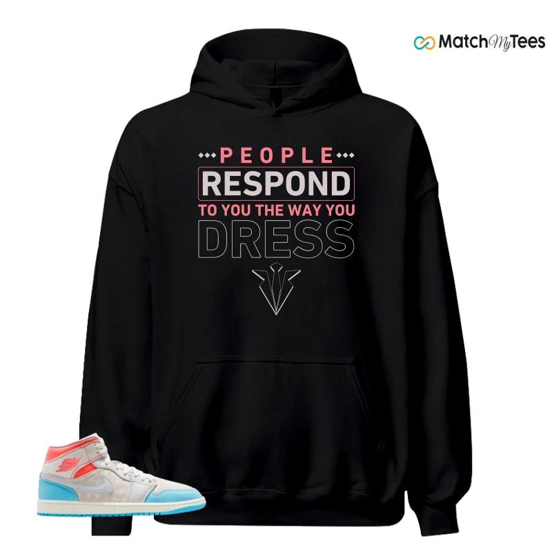 NIKE AIR JORDAN 1 MID SAIL HOT LAVA BLUE CHILL SNEAKER Matching Tees hoodie