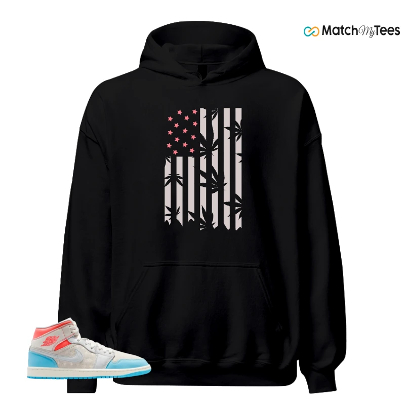 NIKE AIR JORDAN 1 MID SAIL HOT LAVA BLUE CHILL SNEAKER Matching Tees hoodie