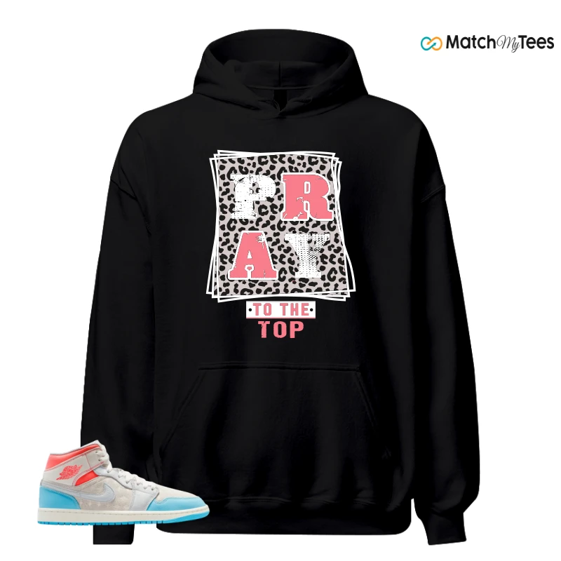 NIKE AIR JORDAN 1 MID SAIL HOT LAVA BLUE CHILL SNEAKER Matching Tees hoodie