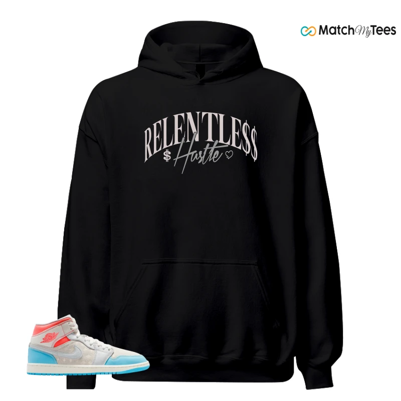 NIKE AIR JORDAN 1 MID SAIL HOT LAVA BLUE CHILL SNEAKER Matching Tees hoodie