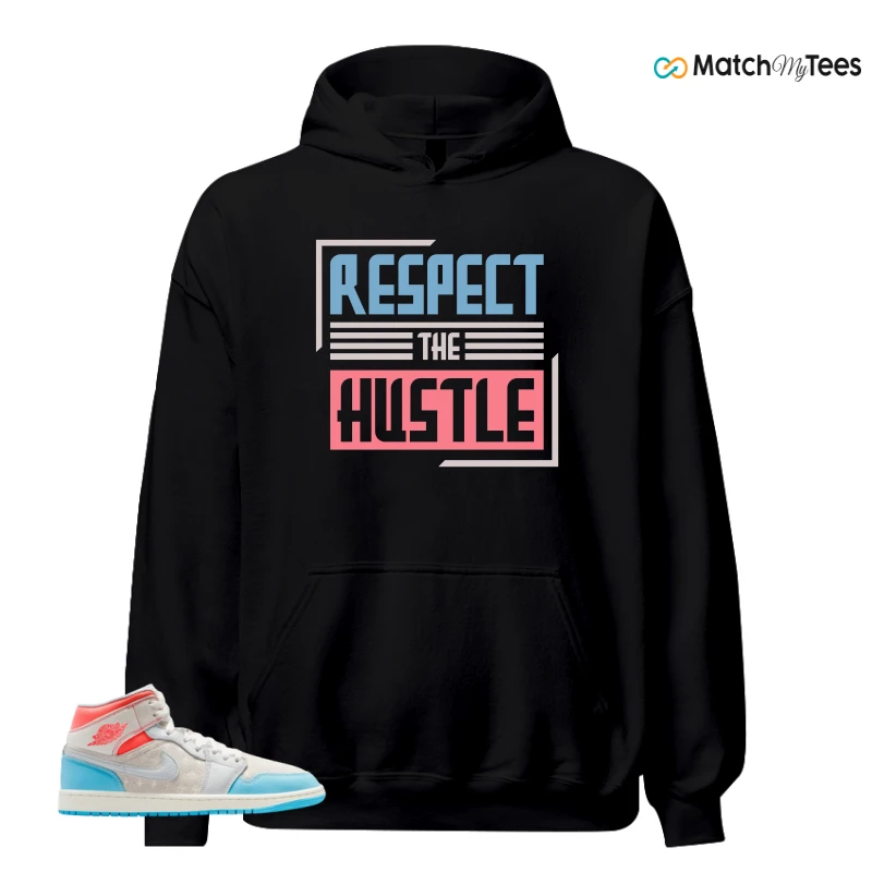 NIKE AIR JORDAN 1 MID SAIL HOT LAVA BLUE CHILL SNEAKER Matching Tees hoodie